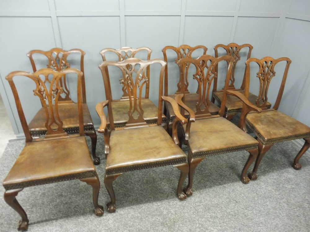 EDWARDIAN DINING TABLE AND 8 CHAIRS WITH BALL AND CLAW FEET CIRCA 1900 View IX