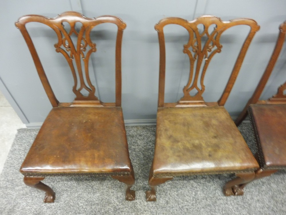 EDWARDIAN DINING TABLE AND 8 CHAIRS WITH BALL AND CLAW FEET CIRCA 1900 View XI