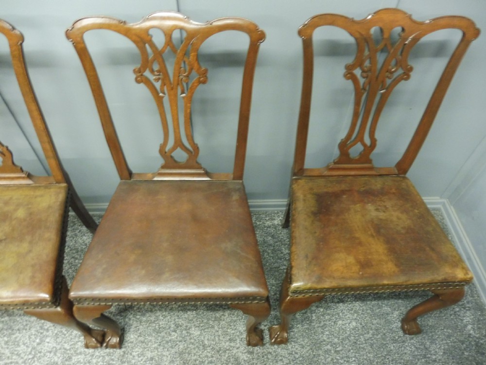 EDWARDIAN DINING TABLE AND 8 CHAIRS WITH BALL AND CLAW FEET CIRCA 1900 View XII