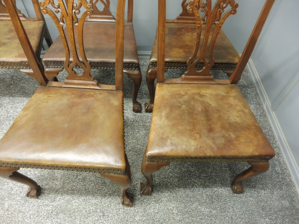EDWARDIAN DINING TABLE AND 8 CHAIRS WITH BALL AND CLAW FEET CIRCA 1900 View XIII