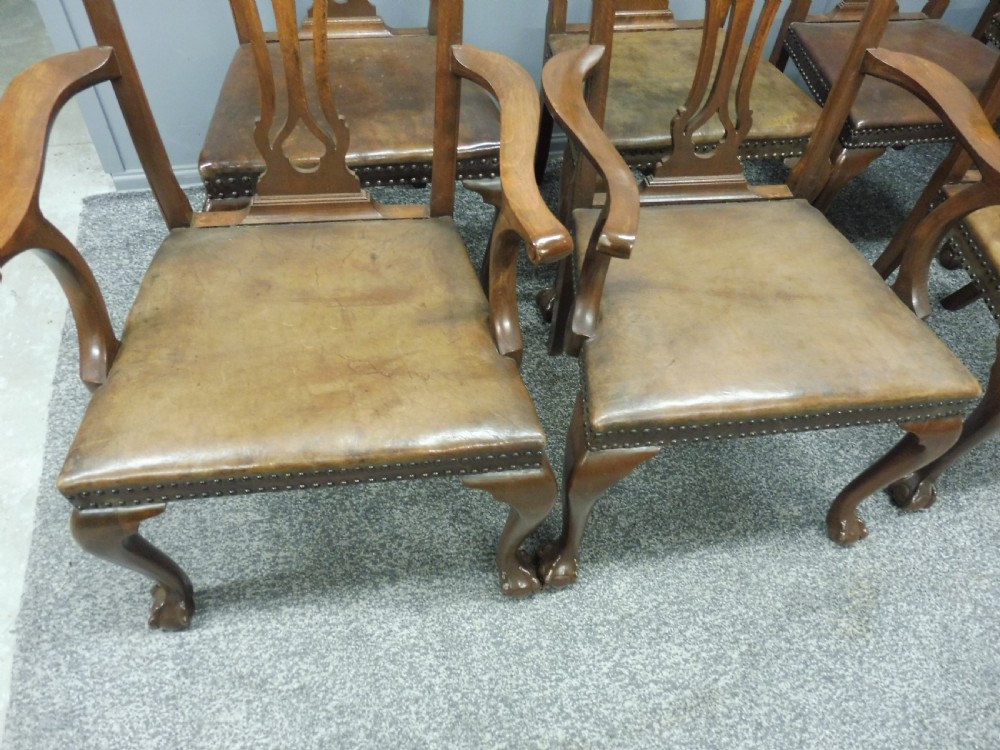 EDWARDIAN DINING TABLE AND 8 CHAIRS WITH BALL AND CLAW FEET CIRCA 1900 View XIV