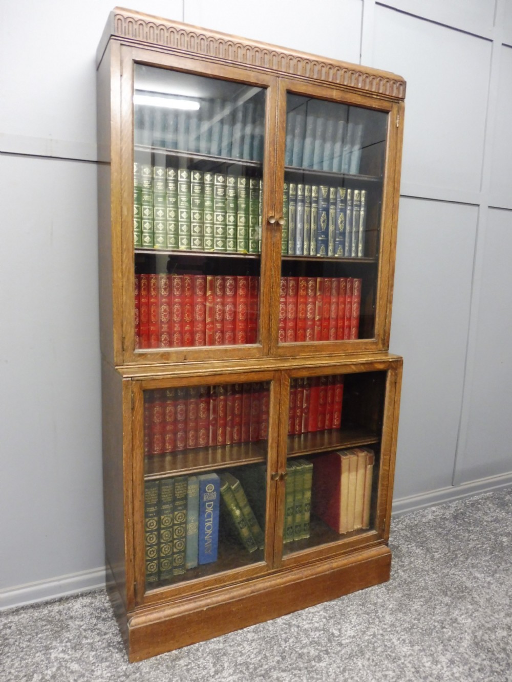 OAK 2 SECTION STACKING BOOKCASE  View II