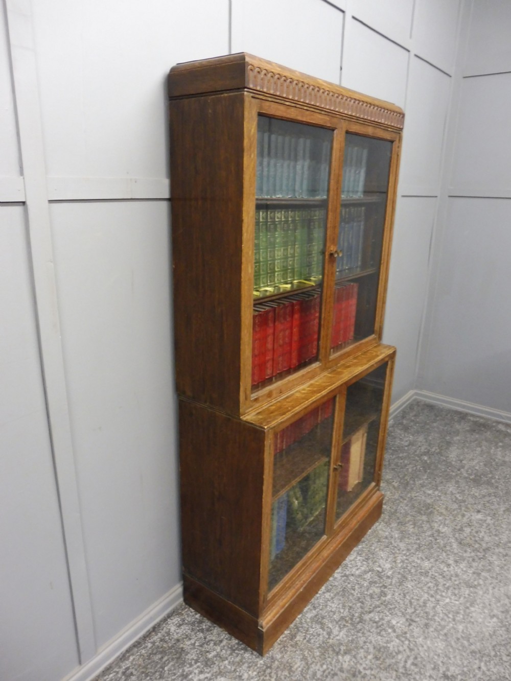 OAK 2 SECTION STACKING BOOKCASE  View III