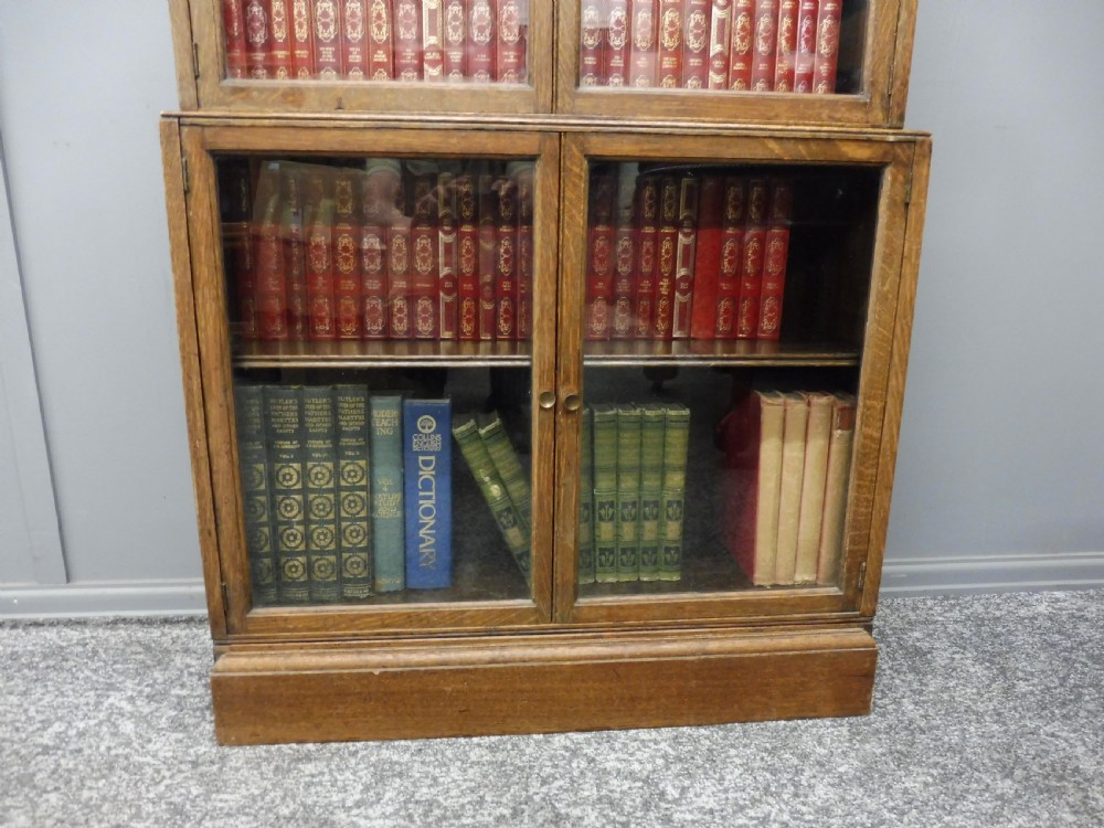 OAK 2 SECTION STACKING BOOKCASE  View V