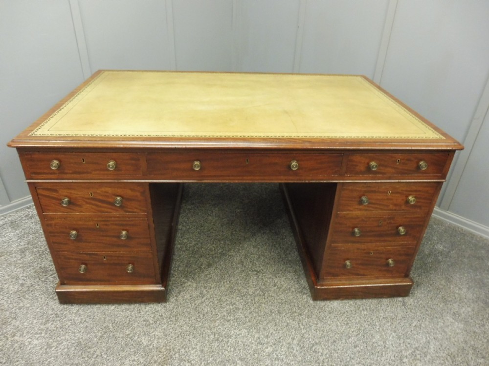 VICTORIAN MAHOGANY PARTNERS DESK View III