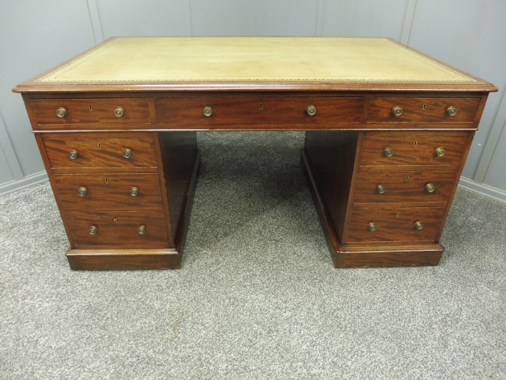 VICTORIAN MAHOGANY PARTNERS DESK View V