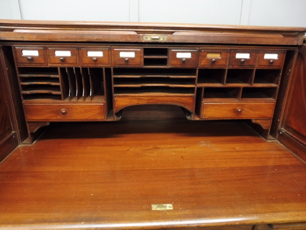EDWARDIAN MAHOGANY ROLL TOP DESK View V