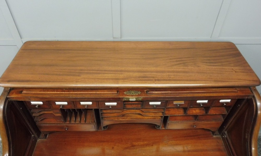 EDWARDIAN MAHOGANY ROLL TOP DESK View VI