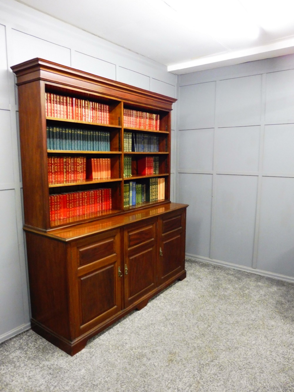 MAHOGANY BOOKCASE ON CUPBOARD  View XII