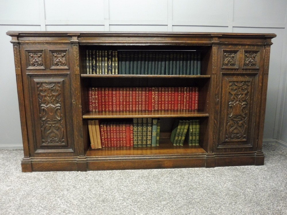 19TH CENTURY CARVED OAK BOOKCASE View II