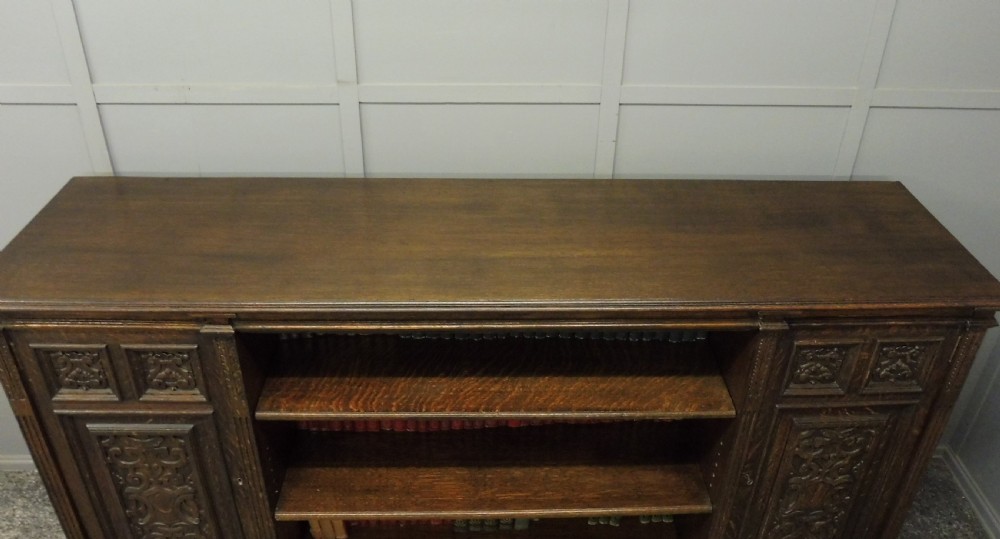 19TH CENTURY CARVED OAK BOOKCASE View V