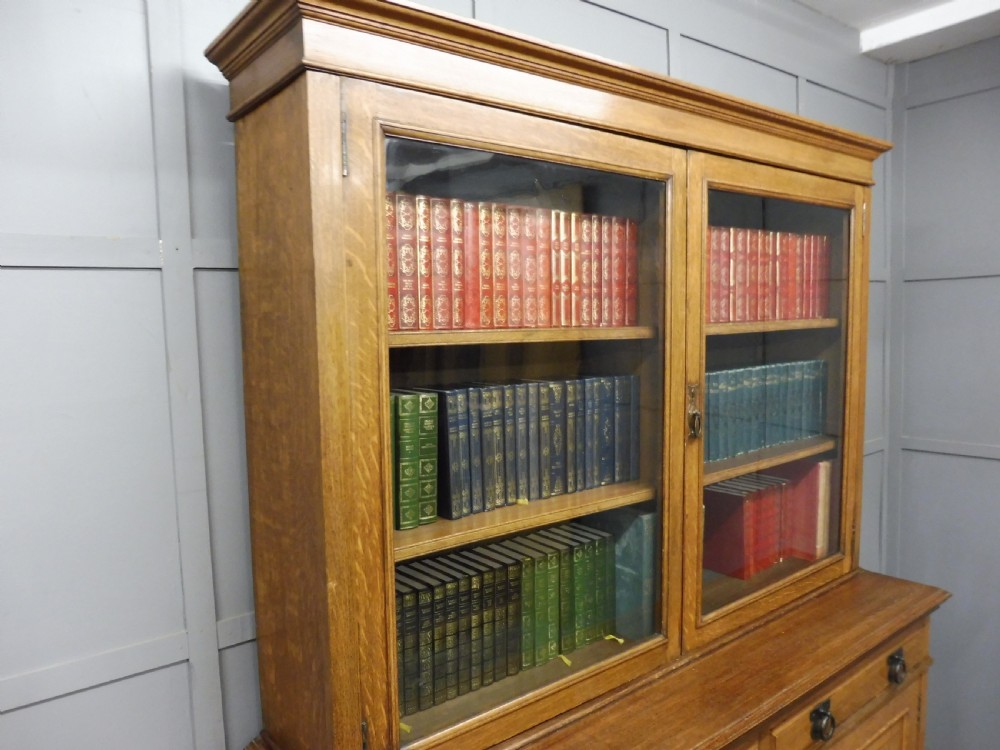 OAK ARTS AND CRAFTS SOLICITORS  BOOKCASE CIRCA 1900 View V