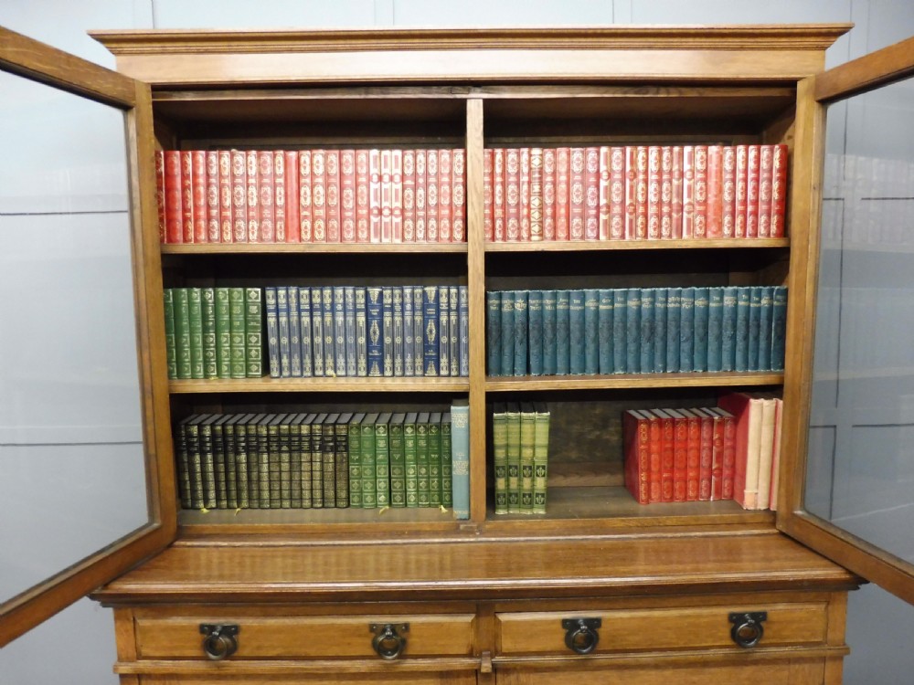 OAK ARTS AND CRAFTS SOLICITORS  BOOKCASE CIRCA 1900 View VII