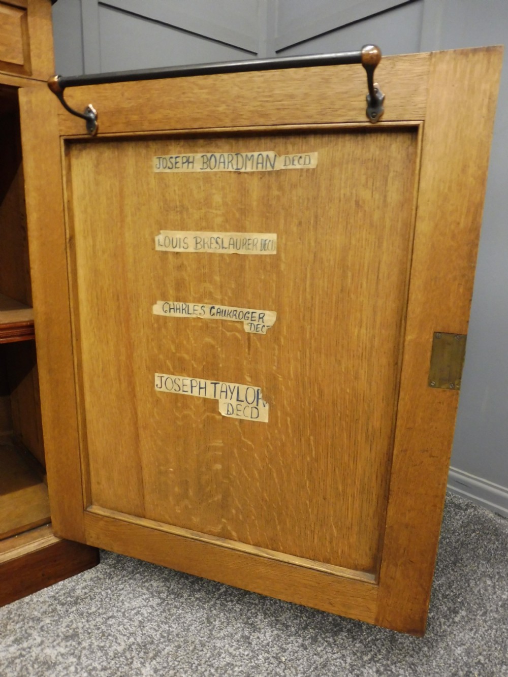 OAK ARTS AND CRAFTS SOLICITORS  BOOKCASE CIRCA 1900 View IX