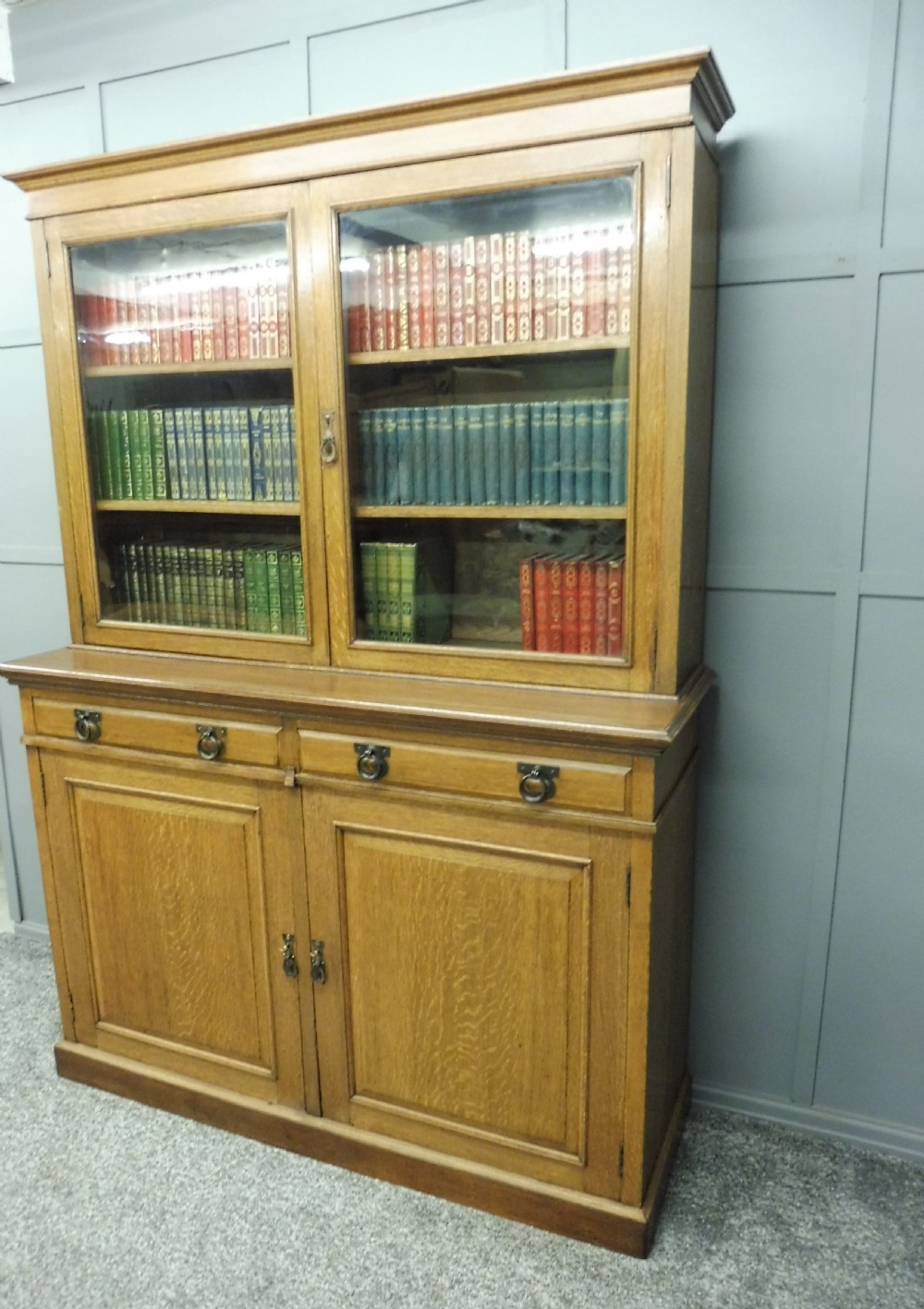 OAK ARTS AND CRAFTS SOLICITORS  BOOKCASE CIRCA 1900 View XIII