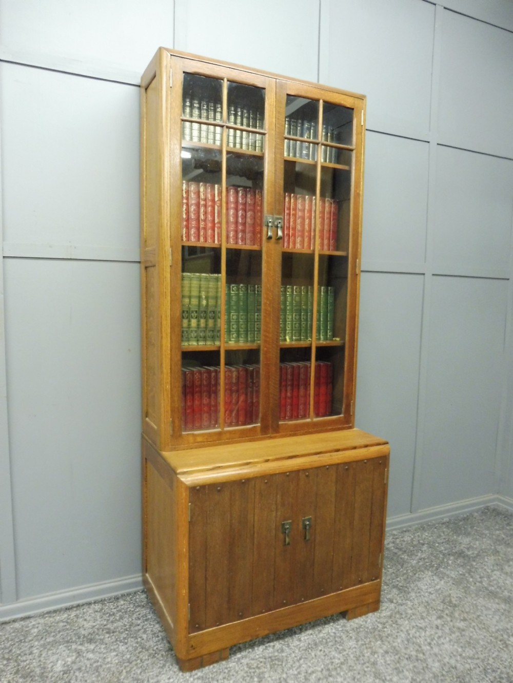 OAK ART DECO 1930'S BOOKCASE 