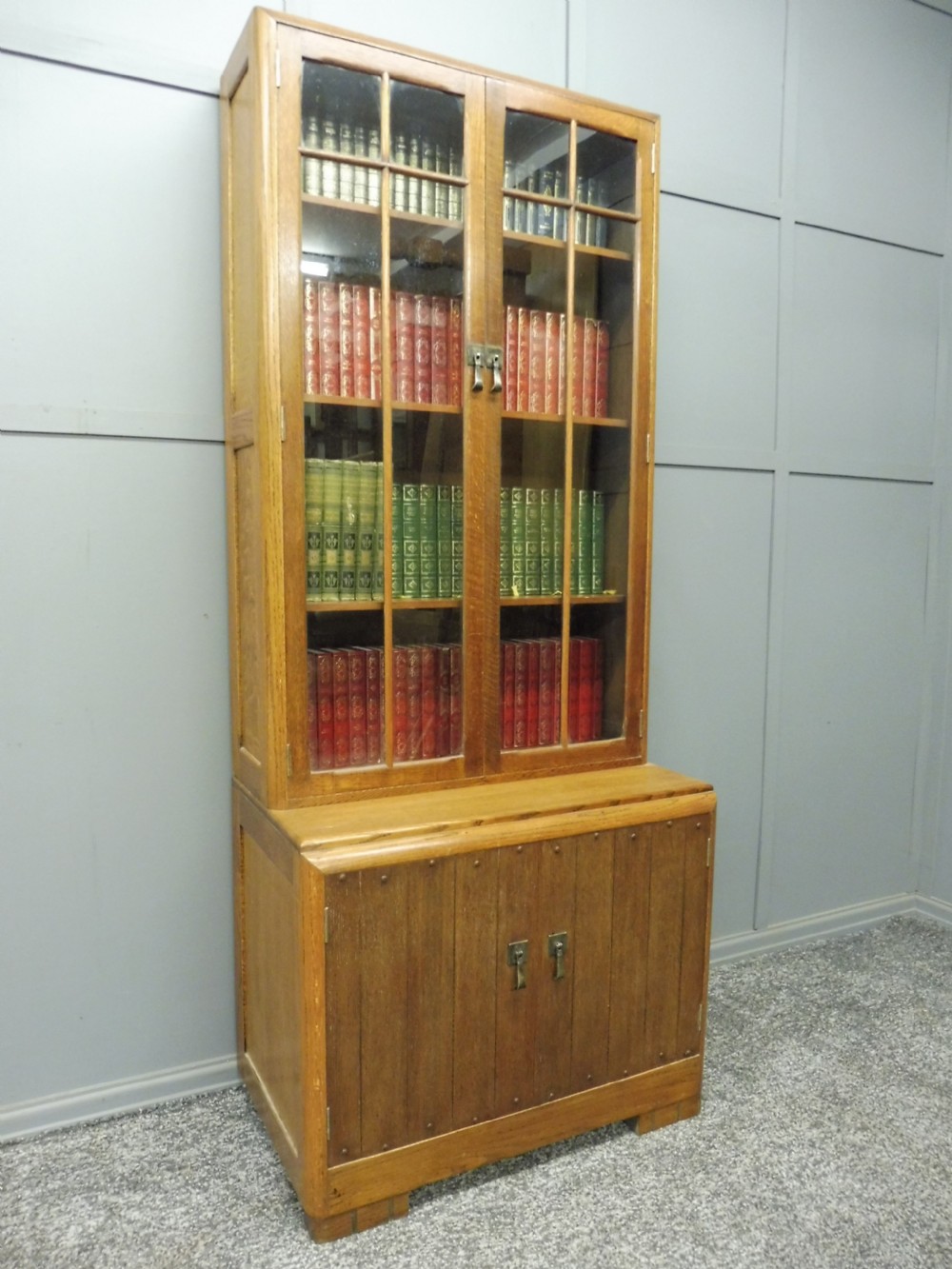 OAK ART DECO 1930'S BOOKCASE  View II