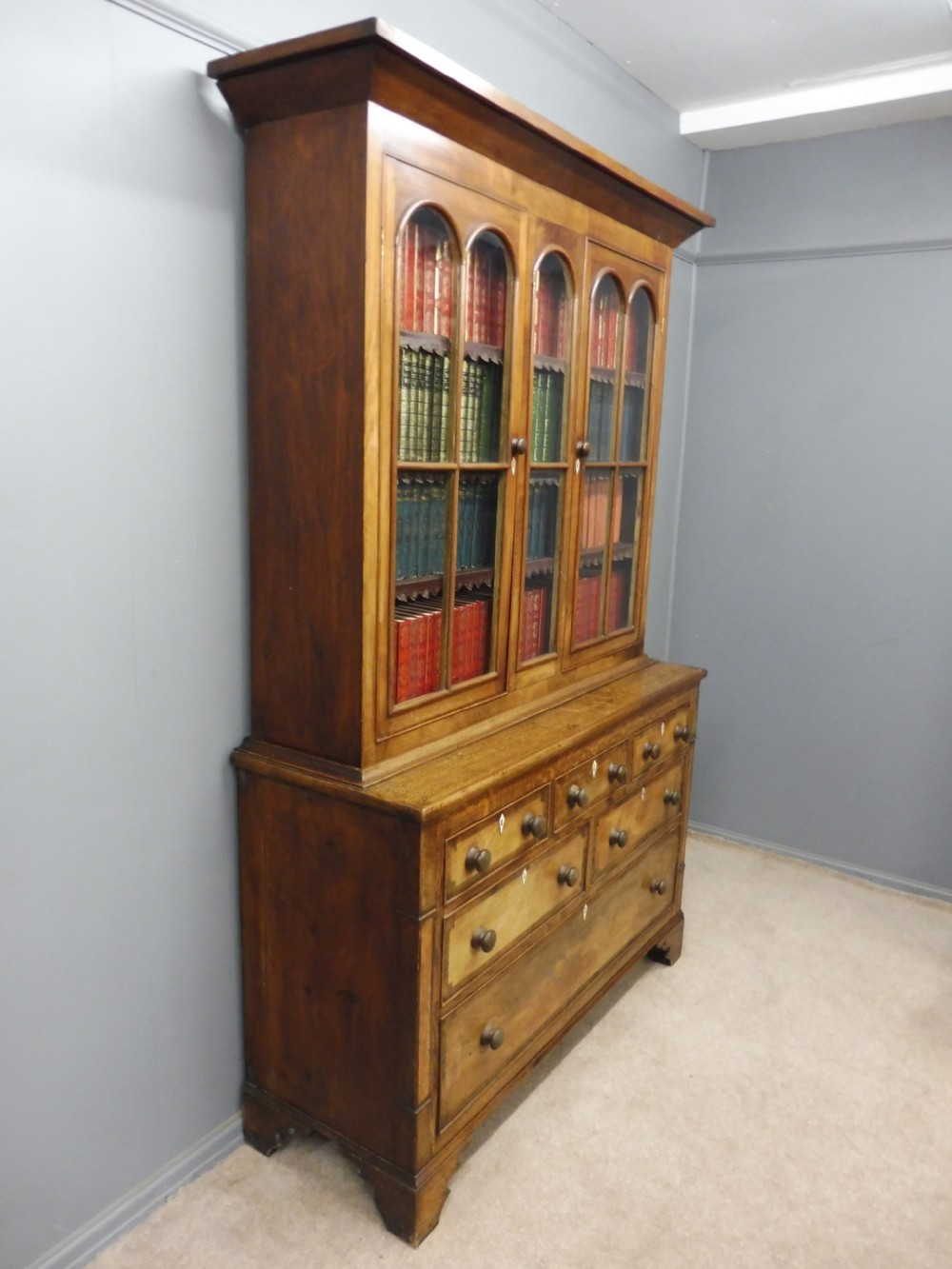EARLY 19TH CENTURY BOOKCASE ON CHEST View VII