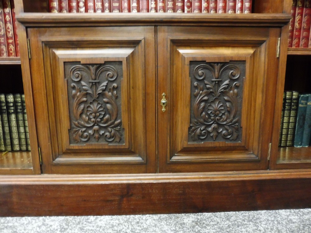 IMPRESSIVE VICTORIAN PERIOD WALNUT OPEN BOOKCASE View VII
