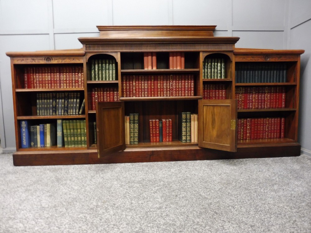 IMPRESSIVE VICTORIAN PERIOD WALNUT OPEN BOOKCASE View IX
