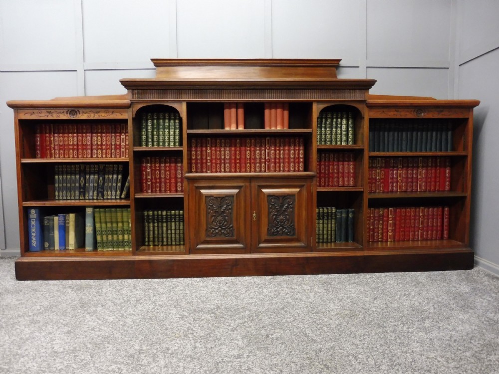 IMPRESSIVE VICTORIAN PERIOD WALNUT OPEN BOOKCASE View X