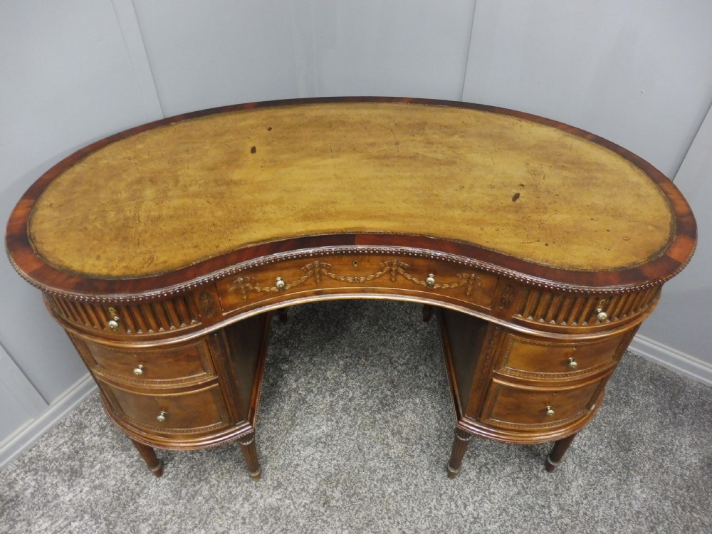 EDWARDIAN MAHOGANY KIDNEY SHAPED DESK View IV