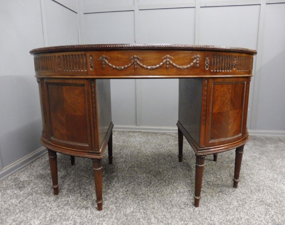EDWARDIAN MAHOGANY KIDNEY SHAPED DESK View VIII