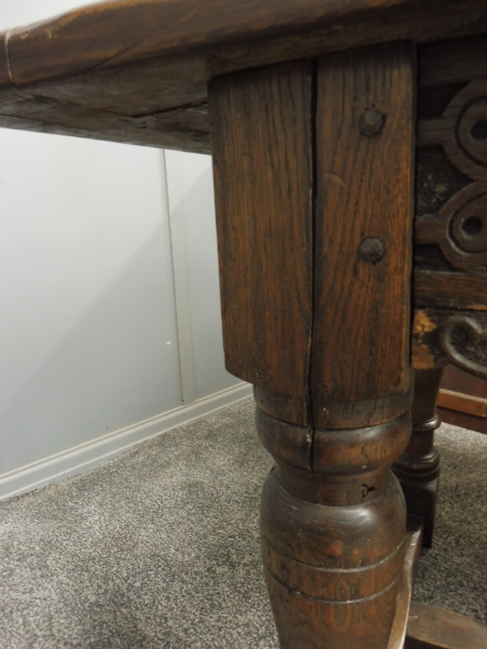LARGE OAK REFECTORY TABLE View X