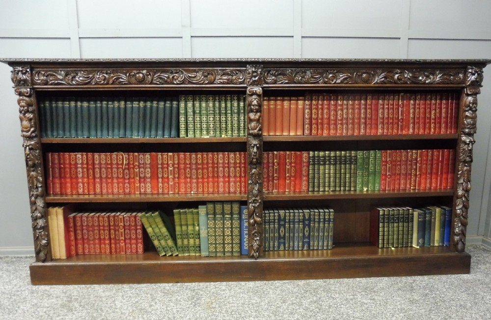 VICTORIAN PERIOD CARVED OAK BOOKCASE