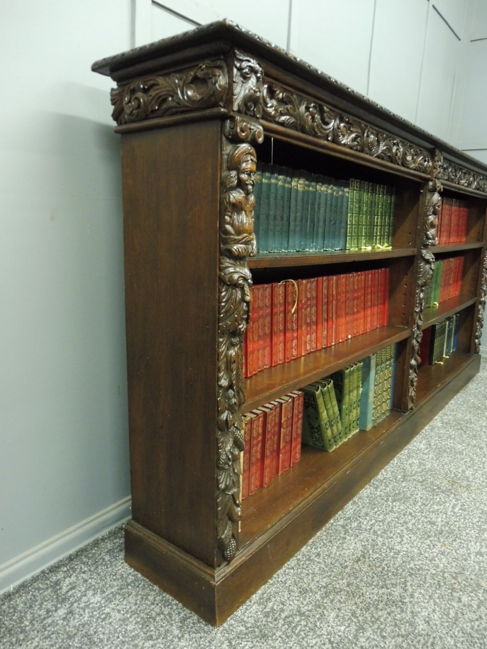 VICTORIAN PERIOD CARVED OAK BOOKCASE View III