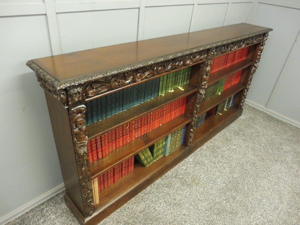 VICTORIAN PERIOD CARVED OAK BOOKCASE View V