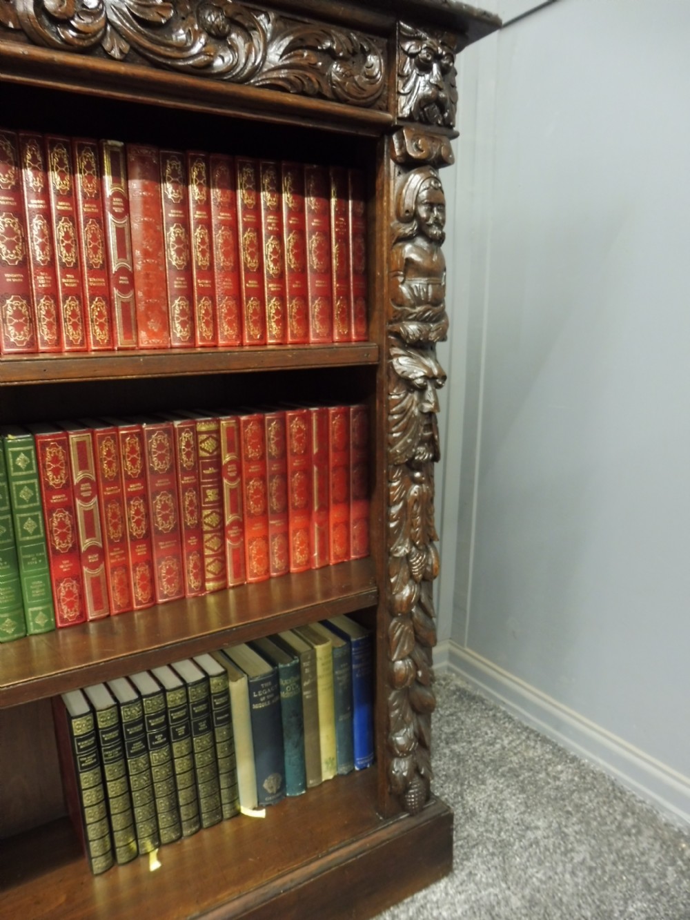 VICTORIAN PERIOD CARVED OAK BOOKCASE View VIII