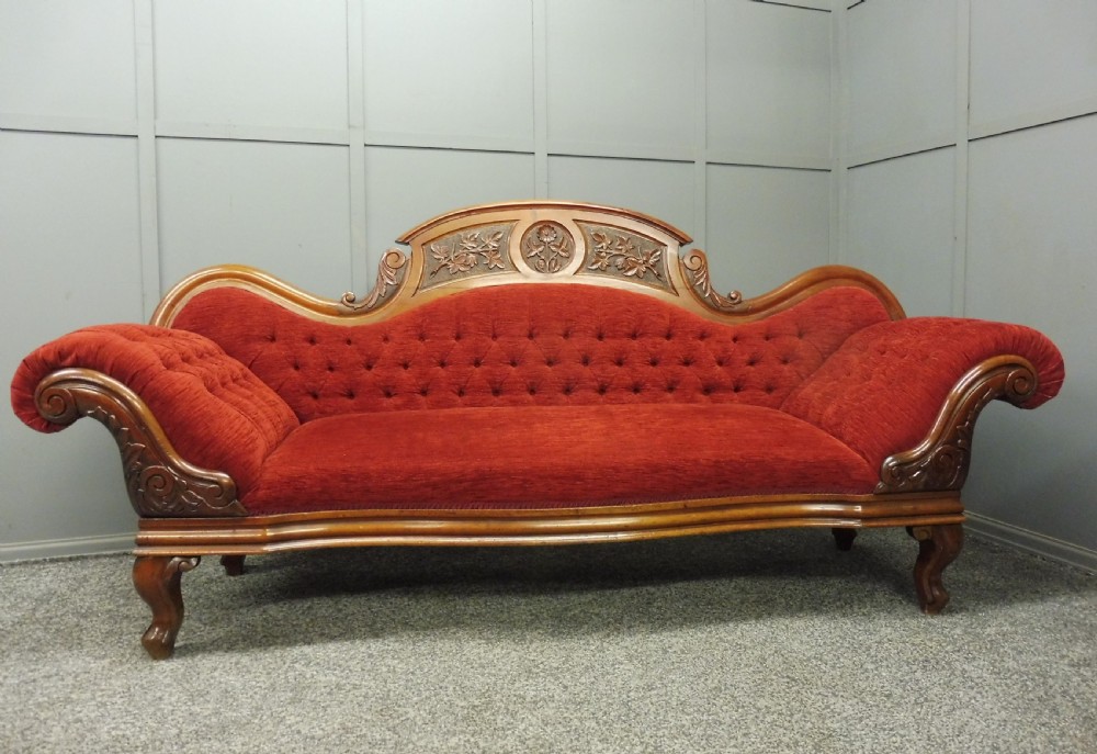 VICTORIAN PERIOD SCROLL END SOFA