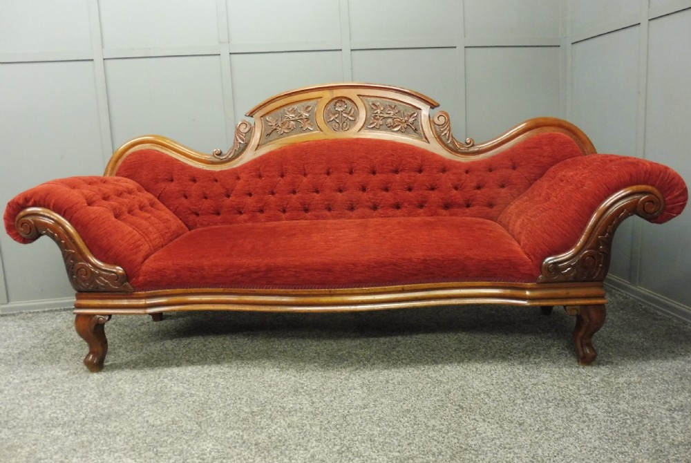 VICTORIAN PERIOD SCROLL END SOFA View III