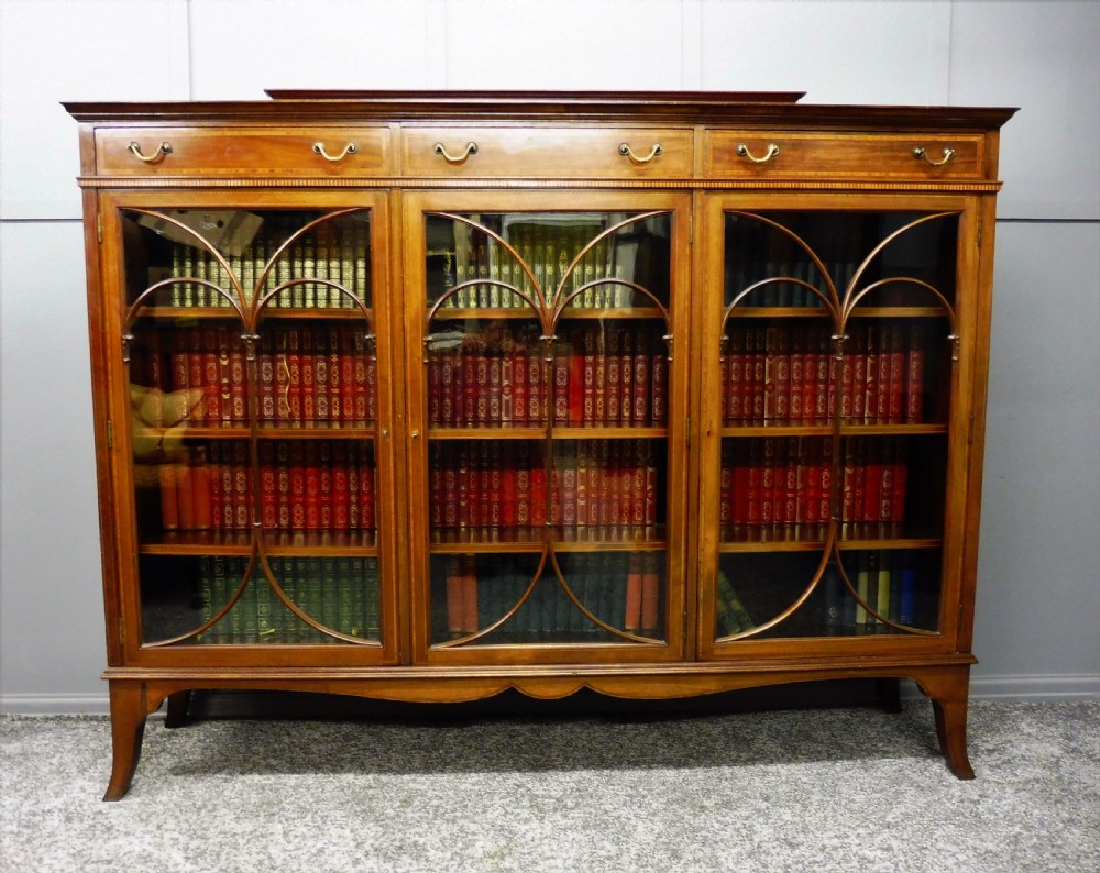 EDWARDIAN MAHOGANY INLAID BOOKCASE View II