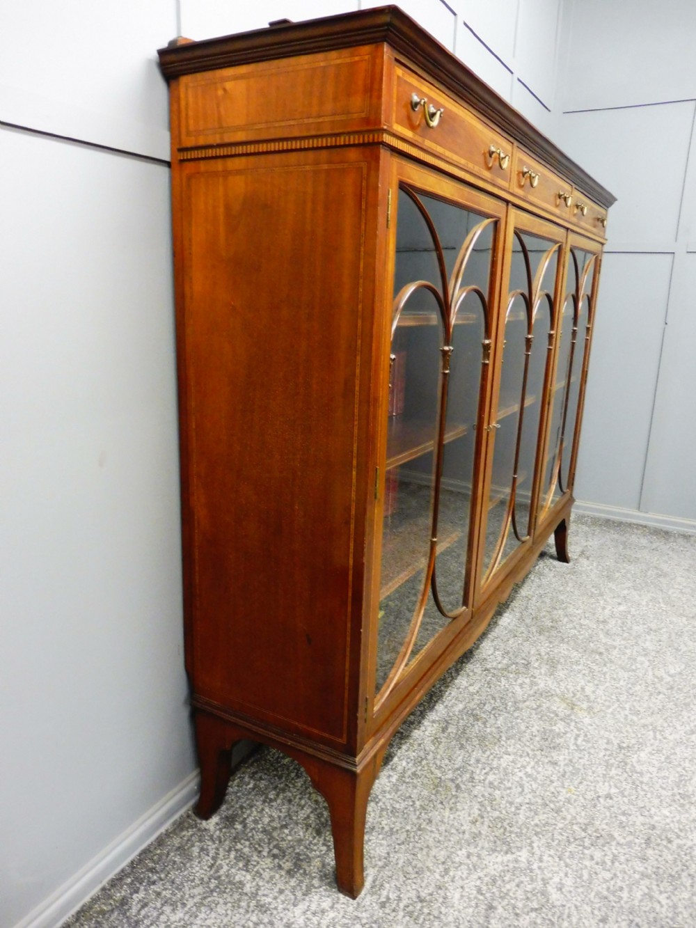 EDWARDIAN MAHOGANY INLAID BOOKCASE View IV