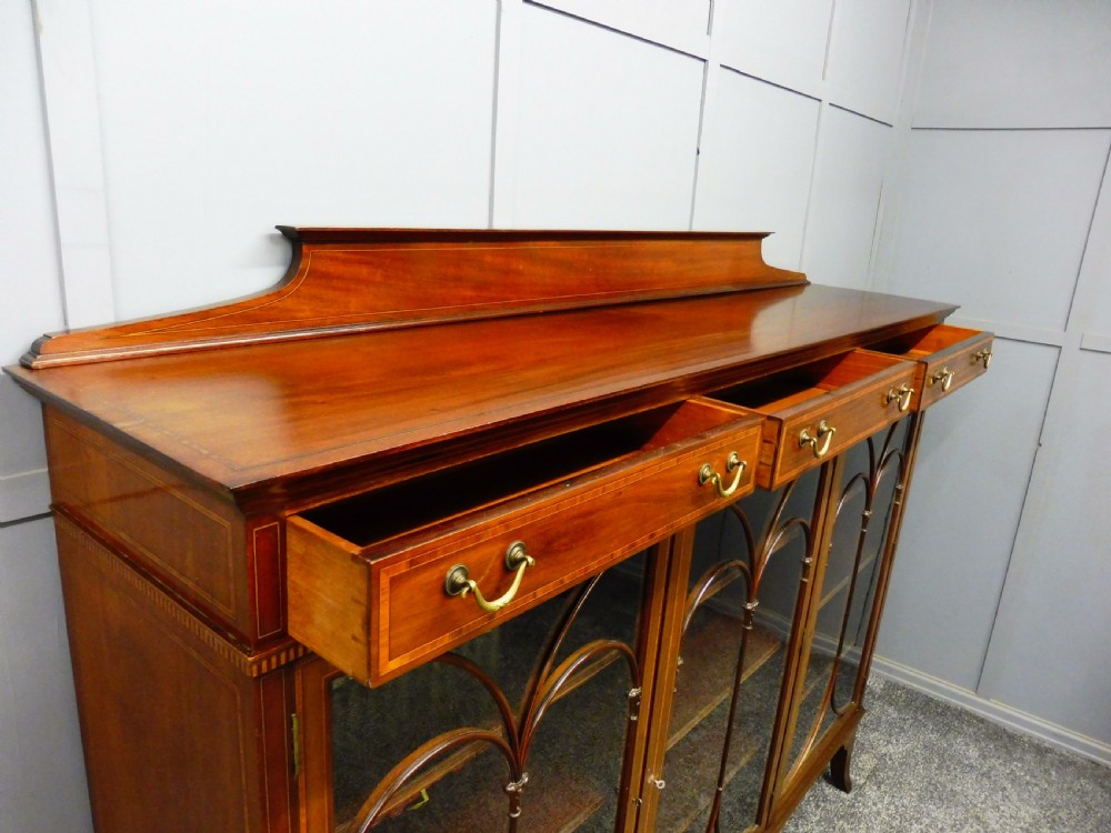 EDWARDIAN MAHOGANY INLAID BOOKCASE View X