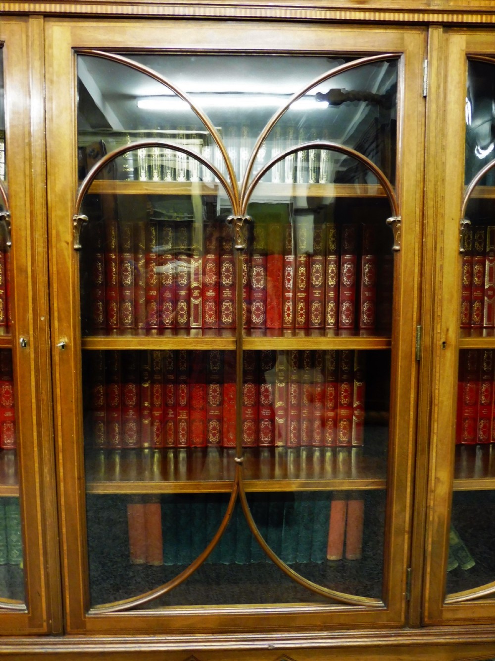 EDWARDIAN MAHOGANY INLAID BOOKCASE View XI