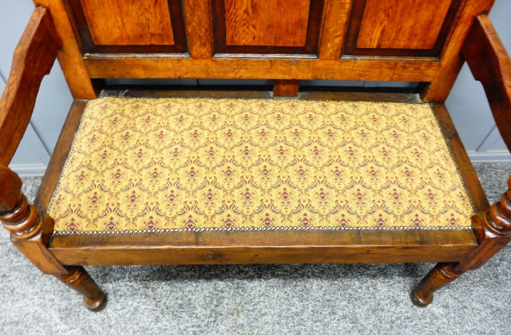 GEORGIAN OAK AND MAHOGANY BENCH CIRCA 1780 View IV