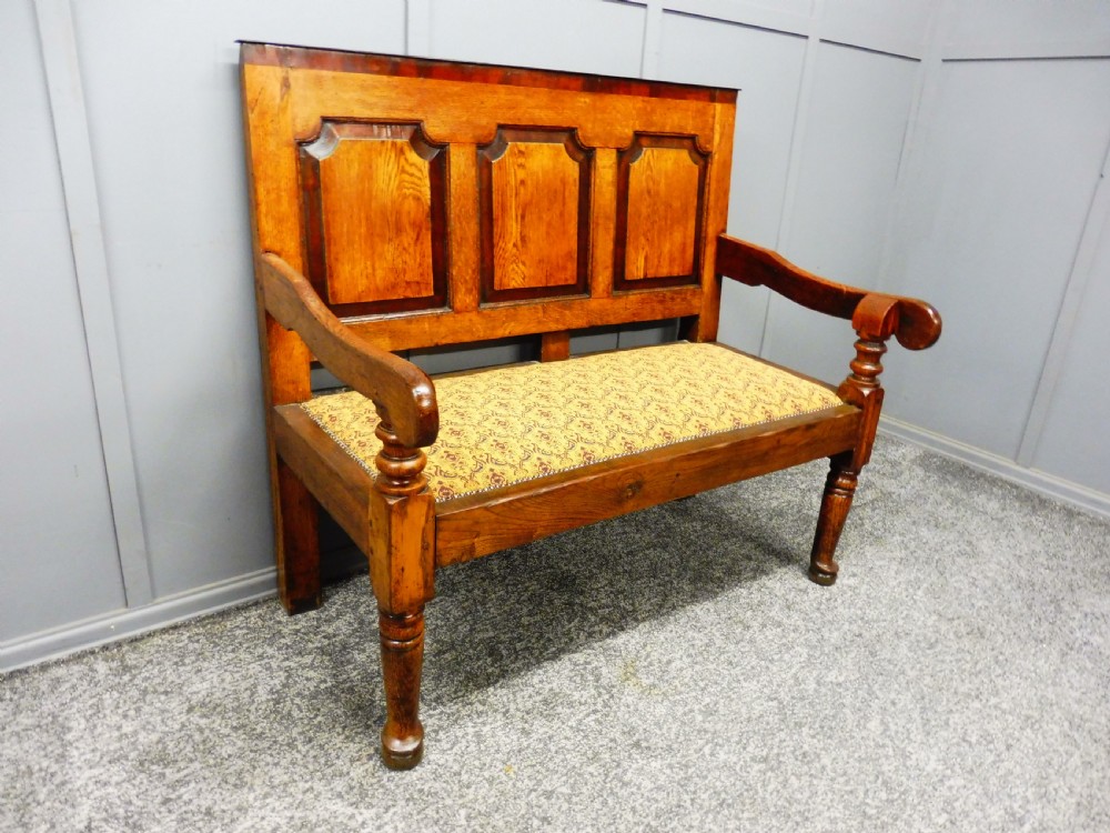 GEORGIAN OAK AND MAHOGANY BENCH CIRCA 1780 View VI