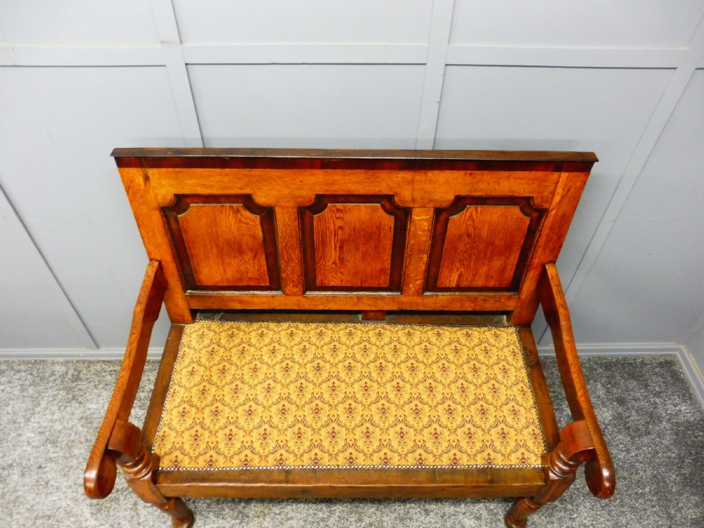 GEORGIAN OAK AND MAHOGANY BENCH CIRCA 1780 View IX