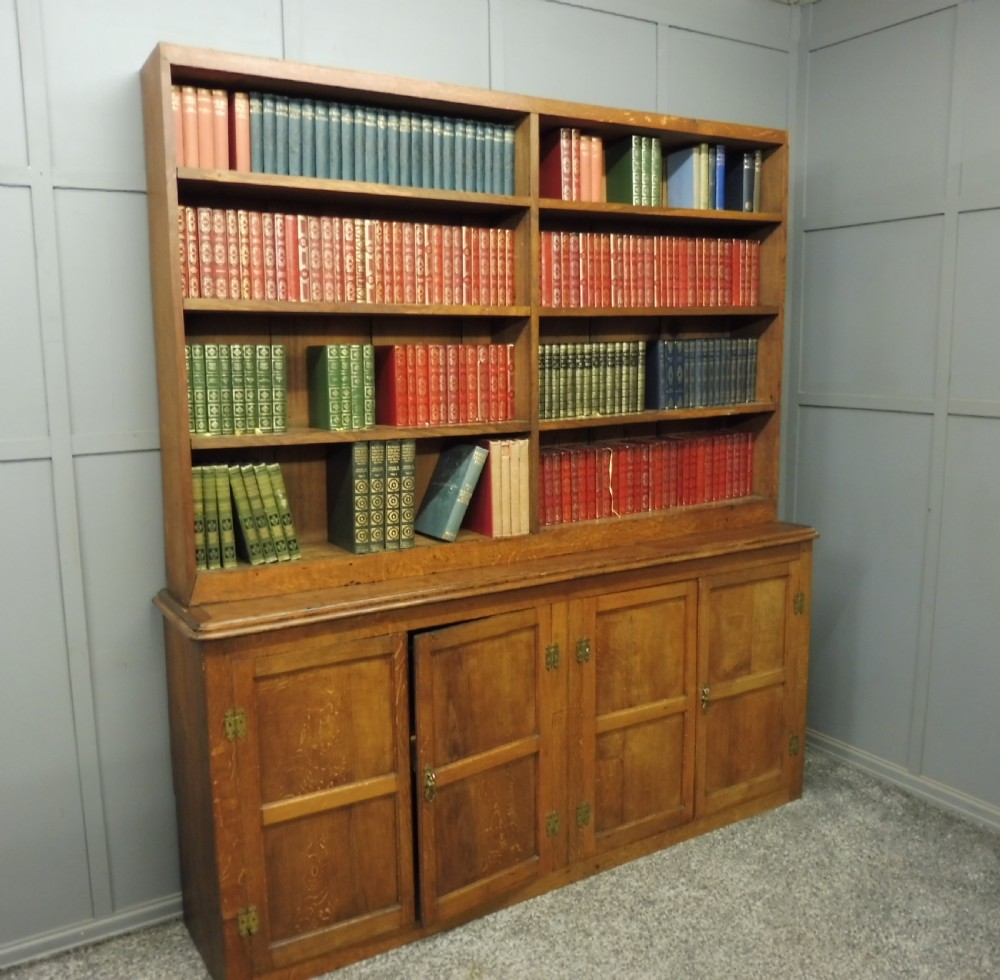 ANTIQUE OAK SCHOOL BOOKCASE CIRCA 1900 View II