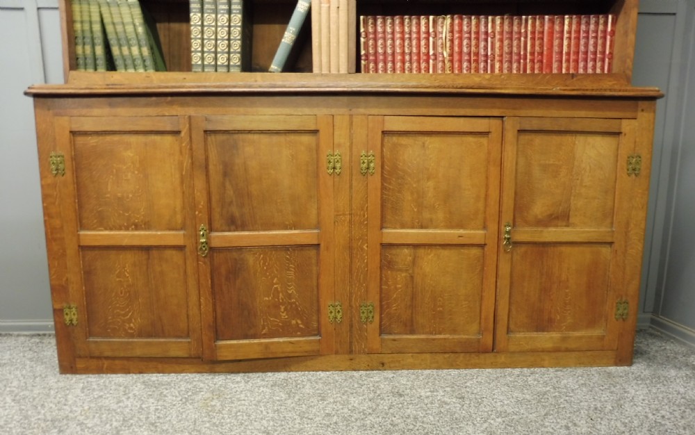 ANTIQUE OAK SCHOOL BOOKCASE CIRCA 1900 View IV