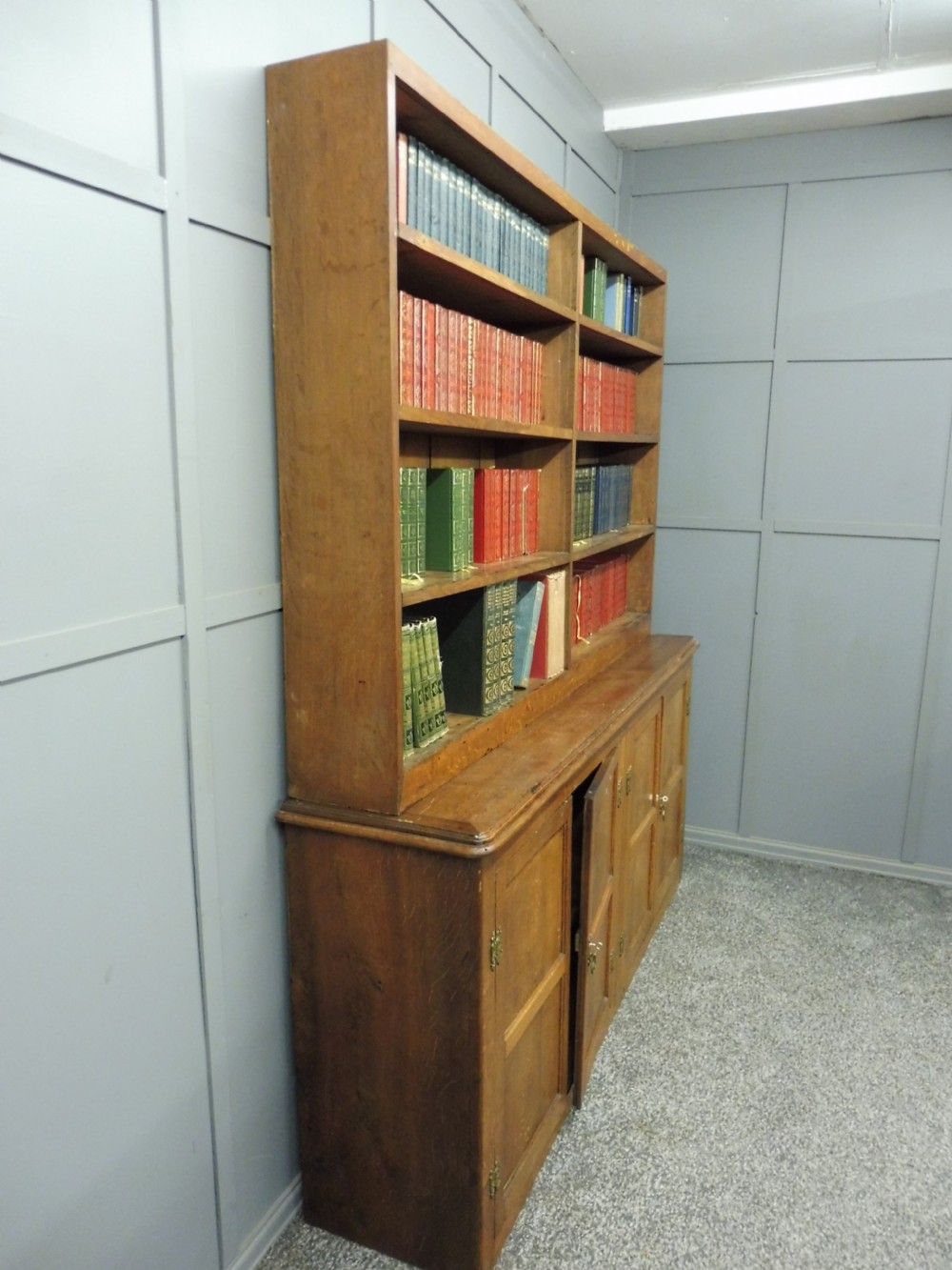 ANTIQUE OAK SCHOOL BOOKCASE CIRCA 1900 View VI