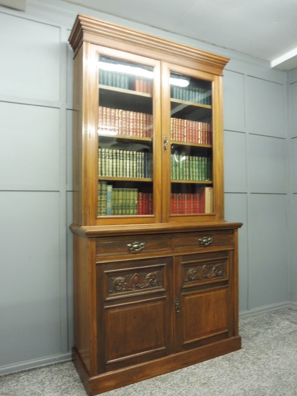 VICTORIAN WALNUT BOOKCASE BY MAPLE AND CO