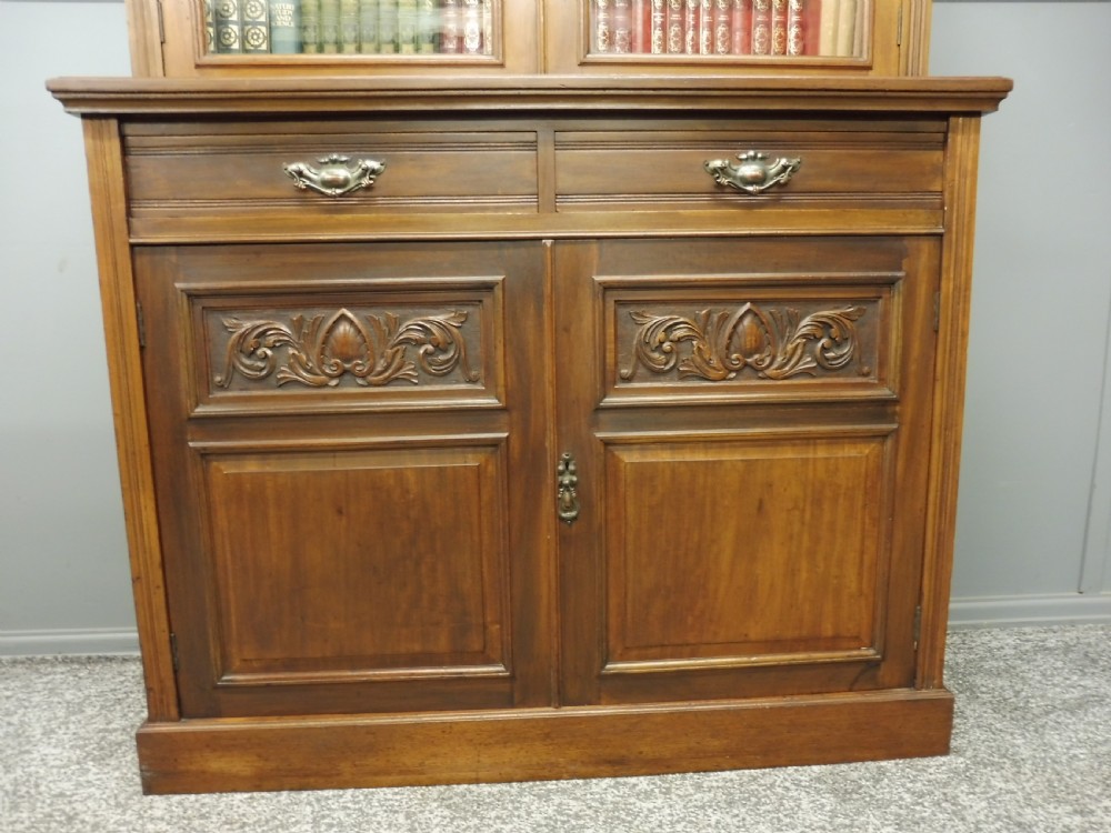 VICTORIAN WALNUT BOOKCASE BY MAPLE AND CO View IV