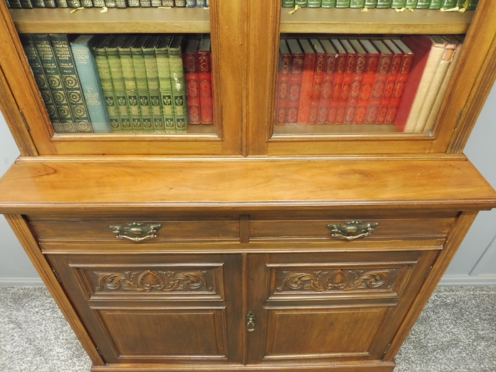 VICTORIAN WALNUT BOOKCASE BY MAPLE AND CO View VII