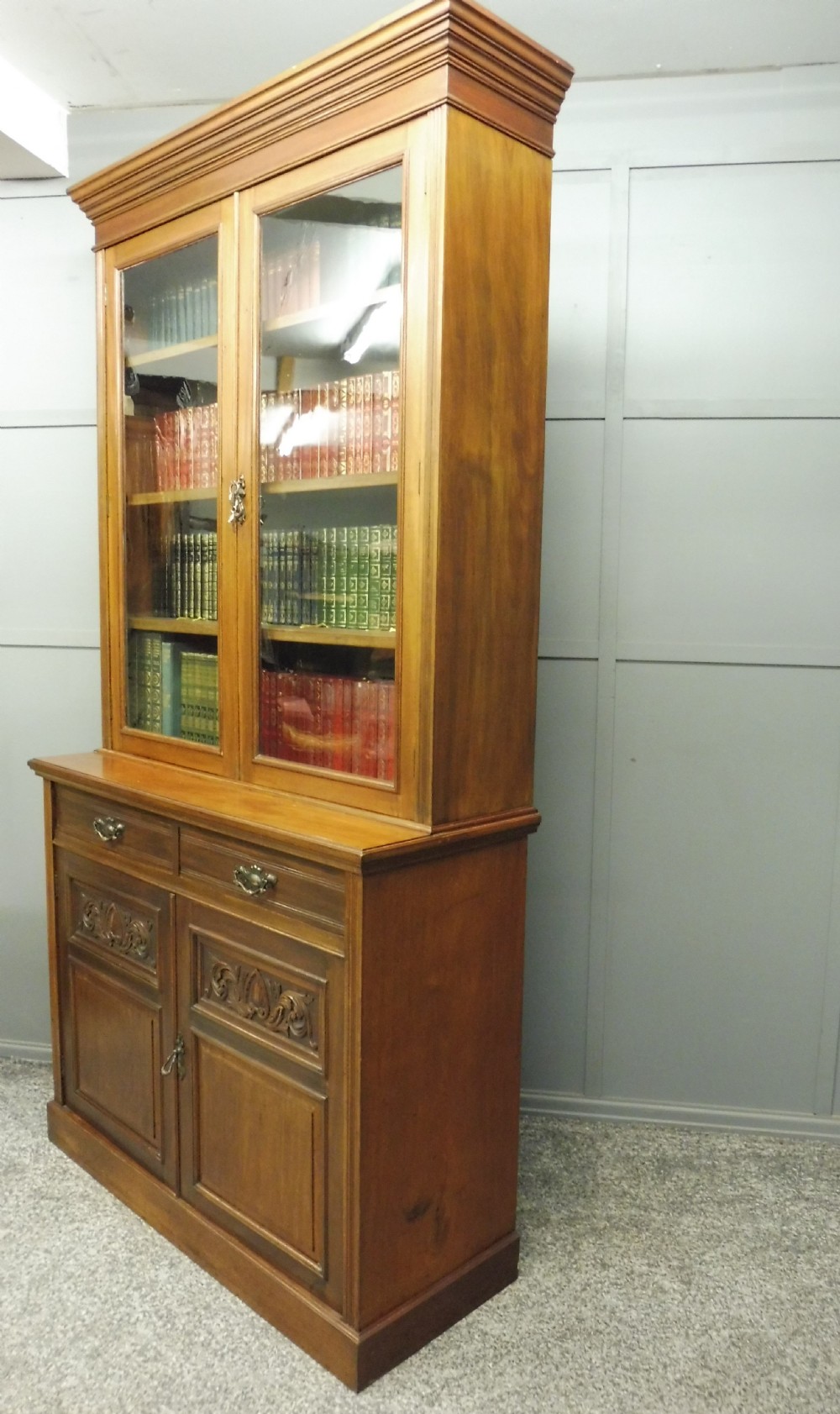 VICTORIAN WALNUT BOOKCASE BY MAPLE AND CO View XII