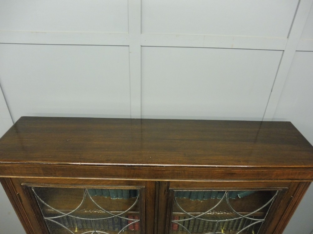 OAK BOOKCASE WITH ART DECO GLASS DOORS CIRCA 1920 View VII