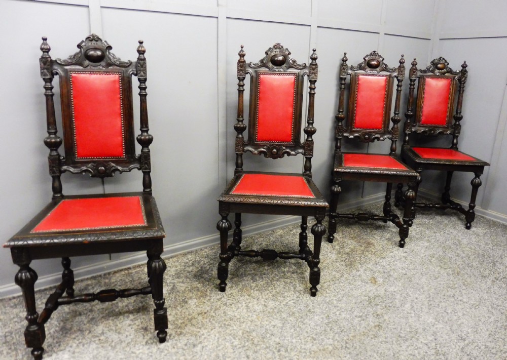SET OF 8 VICTORIAN OAK DINING CHAIRS View IV
